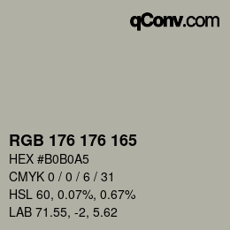 カラーコード: RGB 176 176 165 | qconv.com