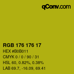 Color code: RGB 176 176 17 | qconv.com