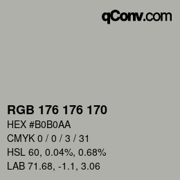 Color code: RGB 176 176 170 | qconv.com