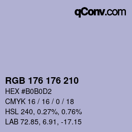 Color code: RGB 176 176 210 | qconv.com
