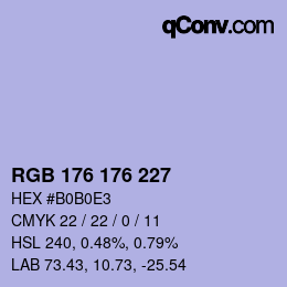 Farbcode: RGB 176 176 227 | qconv.com