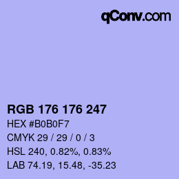 Color code: RGB 176 176 247 | qconv.com