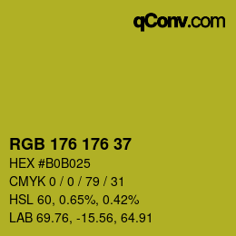 Color code: RGB 176 176 37 | qconv.com