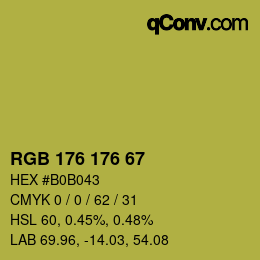 Color code: RGB 176 176 67 | qconv.com