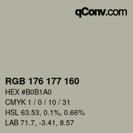 Color code: RGB 176 177 160 | qconv.com