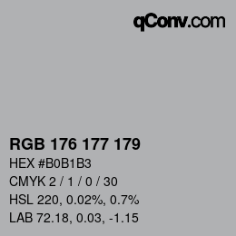 Farbcode: RGB 176 177 179 | qconv.com