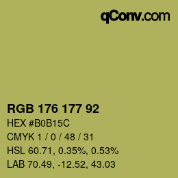 カラーコード: RGB 176 177 92 | qconv.com
