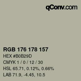 Color code: RGB 176 178 157 | qconv.com