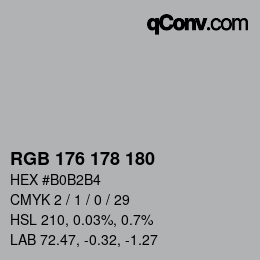 Color code: RGB 176 178 180 | qconv.com