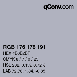 颜色代码: RGB 176 178 191 | qconv.com