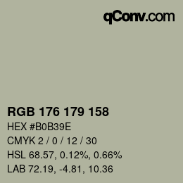 颜色代码: RGB 176 179 158 | qconv.com