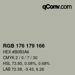カラーコード: RGB 176 179 166 | qconv.com
