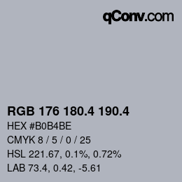 カラーコード: RGB 176 180.4 190.4 | qconv.com