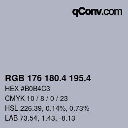 カラーコード: RGB 176 180.4 195.4 | qconv.com