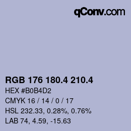 カラーコード: RGB 176 180.4 210.4 | qconv.com
