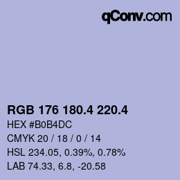 カラーコード: RGB 176 180.4 220.4 | qconv.com