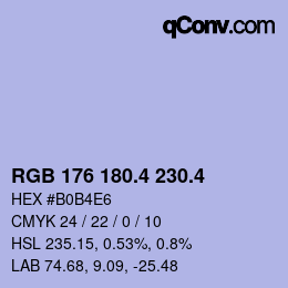 カラーコード: RGB 176 180.4 230.4 | qconv.com