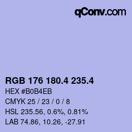 カラーコード: RGB 176 180.4 235.4 | qconv.com