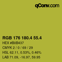 カラーコード: RGB 176 180.4 55.4 | qconv.com