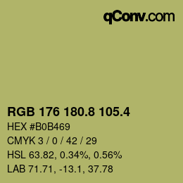カラーコード: RGB 176 180.8 105.4 | qconv.com