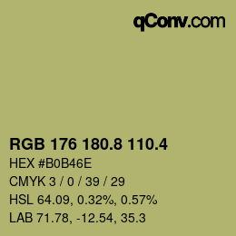 カラーコード: RGB 176 180.8 110.4 | qconv.com