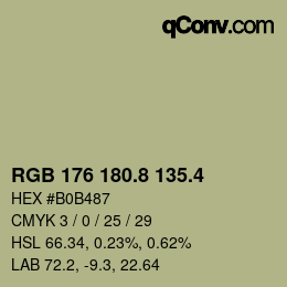 カラーコード: RGB 176 180.8 135.4 | qconv.com