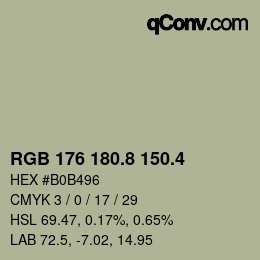 カラーコード: RGB 176 180.8 150.4 | qconv.com