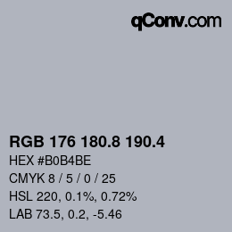 カラーコード: RGB 176 180.8 190.4 | qconv.com