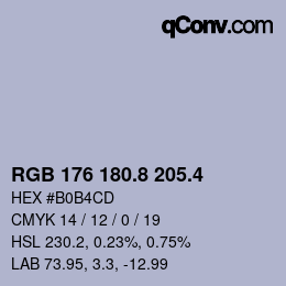 カラーコード: RGB 176 180.8 205.4 | qconv.com
