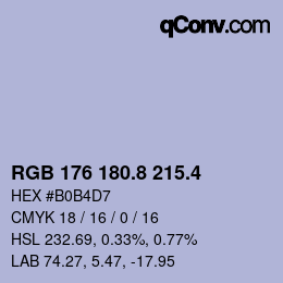 カラーコード: RGB 176 180.8 215.4 | qconv.com