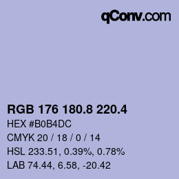 カラーコード: RGB 176 180.8 220.4 | qconv.com