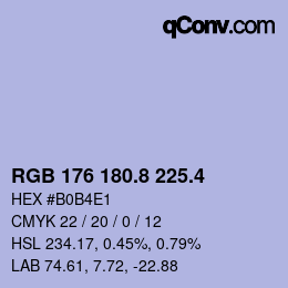 カラーコード: RGB 176 180.8 225.4 | qconv.com