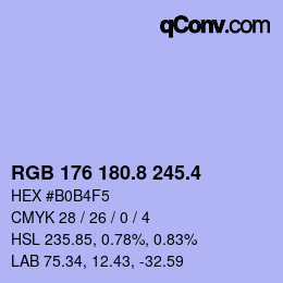 カラーコード: RGB 176 180.8 245.4 | qconv.com