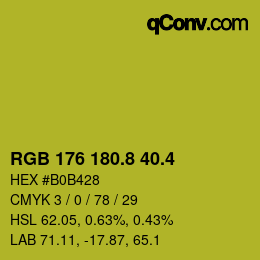 カラーコード: RGB 176 180.8 40.4 | qconv.com
