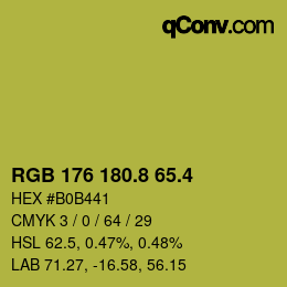 カラーコード: RGB 176 180.8 65.4 | qconv.com