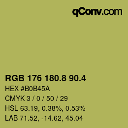 カラーコード: RGB 176 180.8 90.4 | qconv.com
