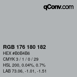 Code couleur: RGB 176 180 182 | qconv.com