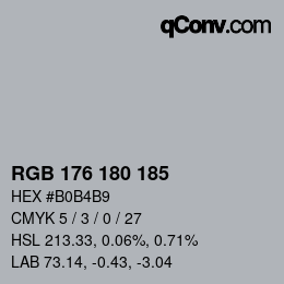 Farbcode: RGB 176 180 185 | qconv.com