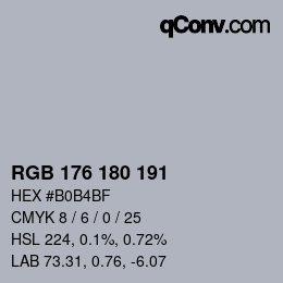 Código de color: RGB 176 180 191 | qconv.com