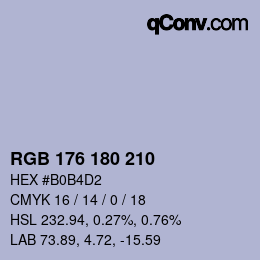 颜色代码: RGB 176 180 210 | qconv.com
