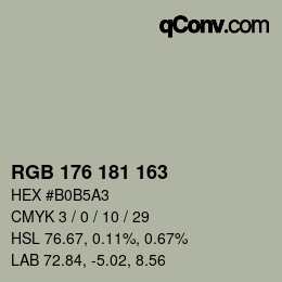 Color code: RGB 176 181 163 | qconv.com