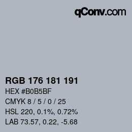 颜色代码: RGB 176 181 191 | qconv.com