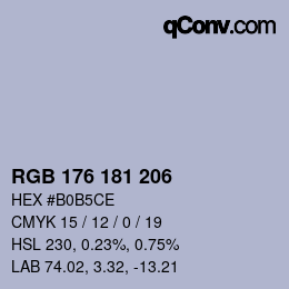 Color code: RGB 176 181 206 | qconv.com