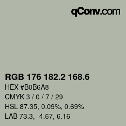 カラーコード: RGB 176 182.2 168.6 | qconv.com