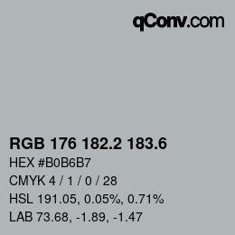 カラーコード: RGB 176 182.2 183.6 | qconv.com