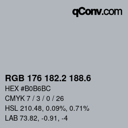カラーコード: RGB 176 182.2 188.6 | qconv.com