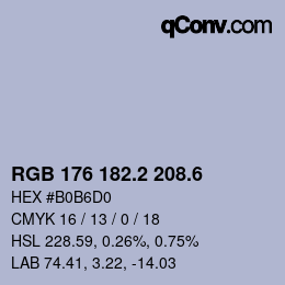 カラーコード: RGB 176 182.2 208.6 | qconv.com