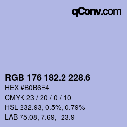 カラーコード: RGB 176 182.2 228.6 | qconv.com