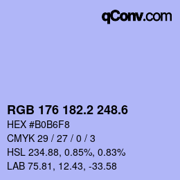 カラーコード: RGB 176 182.2 248.6 | qconv.com
