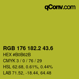 カラーコード: RGB 176 182.2 43.6 | qconv.com